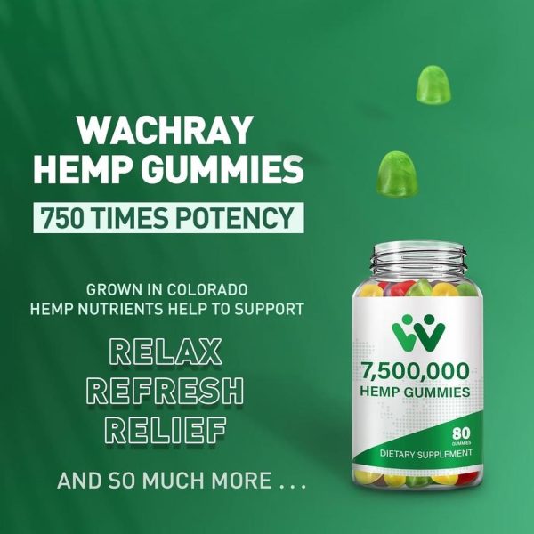 Wachray Organic Hemp Gummies (3 packs) 7,500,000 High Strength  - High Potency Hemp Oil Infused Gummiеs - Natural Hemp Candy  Supplements - 240 Gummiеs. - Image 3