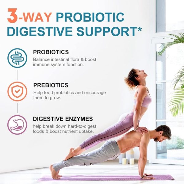 Canlist Health - Probiotics 120 Billion CFUs 18 Strains, 3 Prebiotics & Digestive Enzymes for Men & Women, Digestive & Immune Support, Shelf Stable Non-GMO 60 Capsules - Image 4