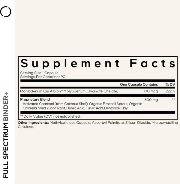 Codeage Binder + Systemic Binder Supplement - Activated  Charcoal Pills, Bentonite Clay Mineral Powder, Fulvic & Humic Acids,  Molybdenum, Carbon Forms - 90 Capsules - Image 6