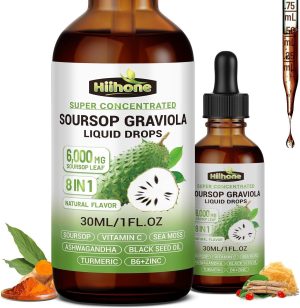 Hiihone - Soursop Graviola Liquid Drop for Cell Support &  Regeneration, Immune System and Gut Health Support, Pure Soursop  Bitters Liquid, High Absorption, Sugar/Gluten Free, Natural Flavor, 2  Fl Oz