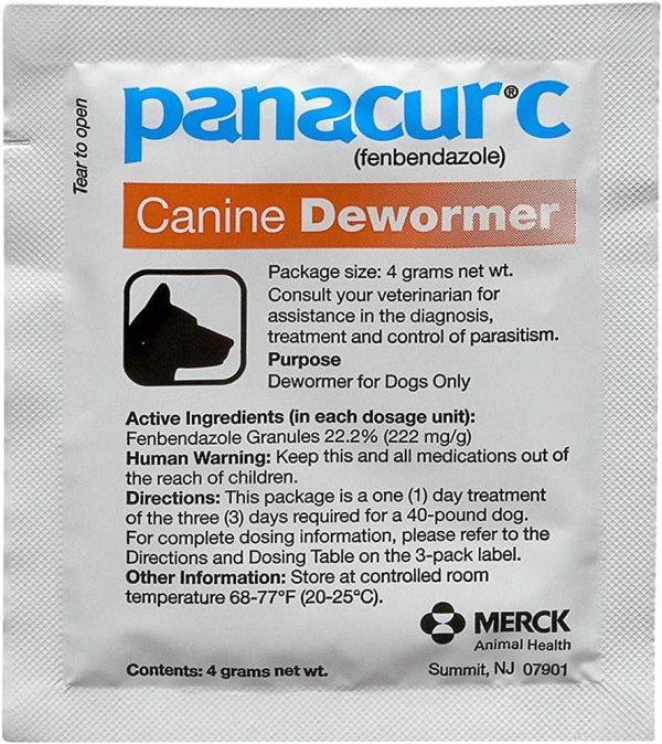 Panacur C Canine Dewormer (Fenbendazole), 4 Gram, 3 Count  (Pack of 1), Red - Image 2